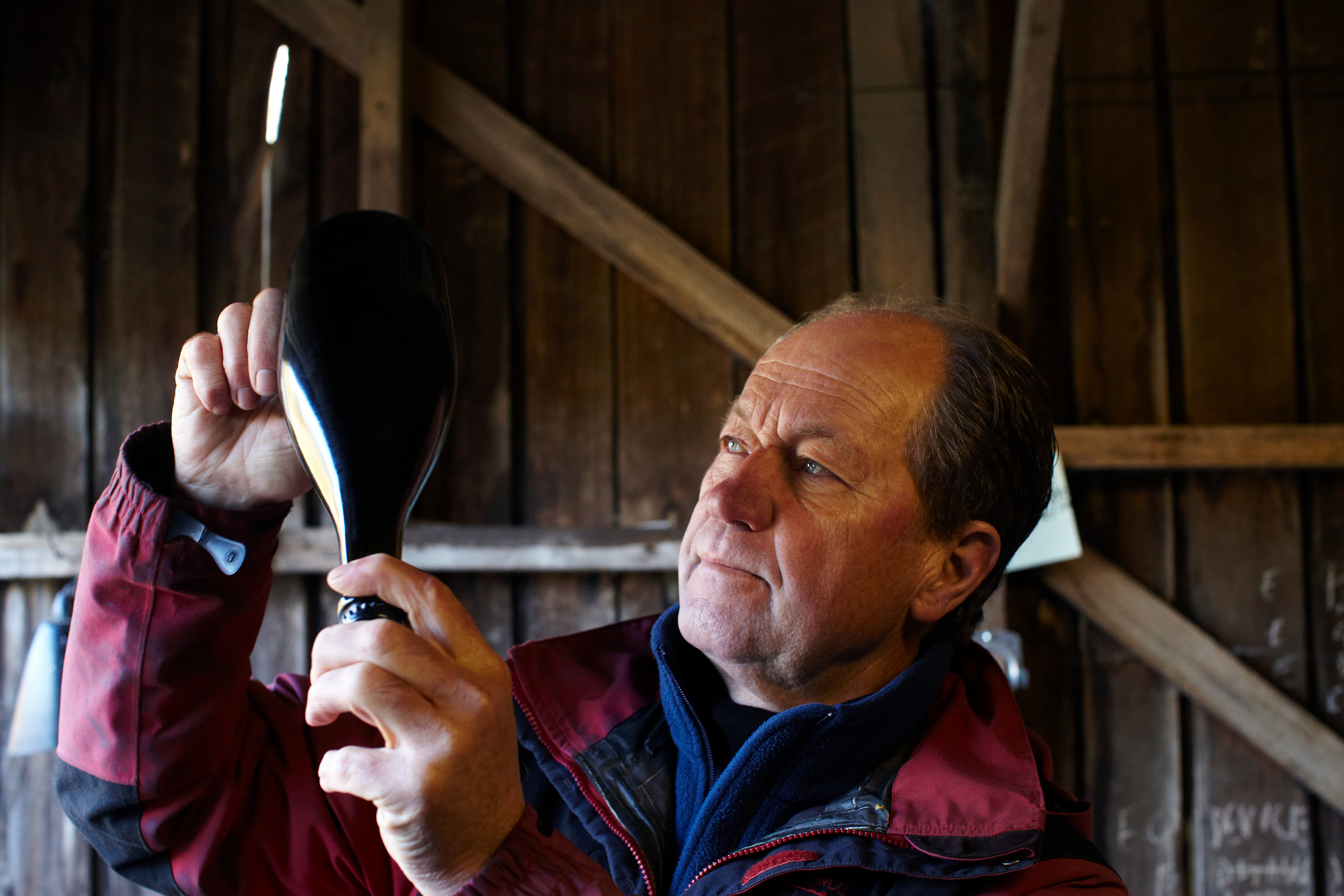 Dr Andrew Pirie disgorging a bottle of sparkling